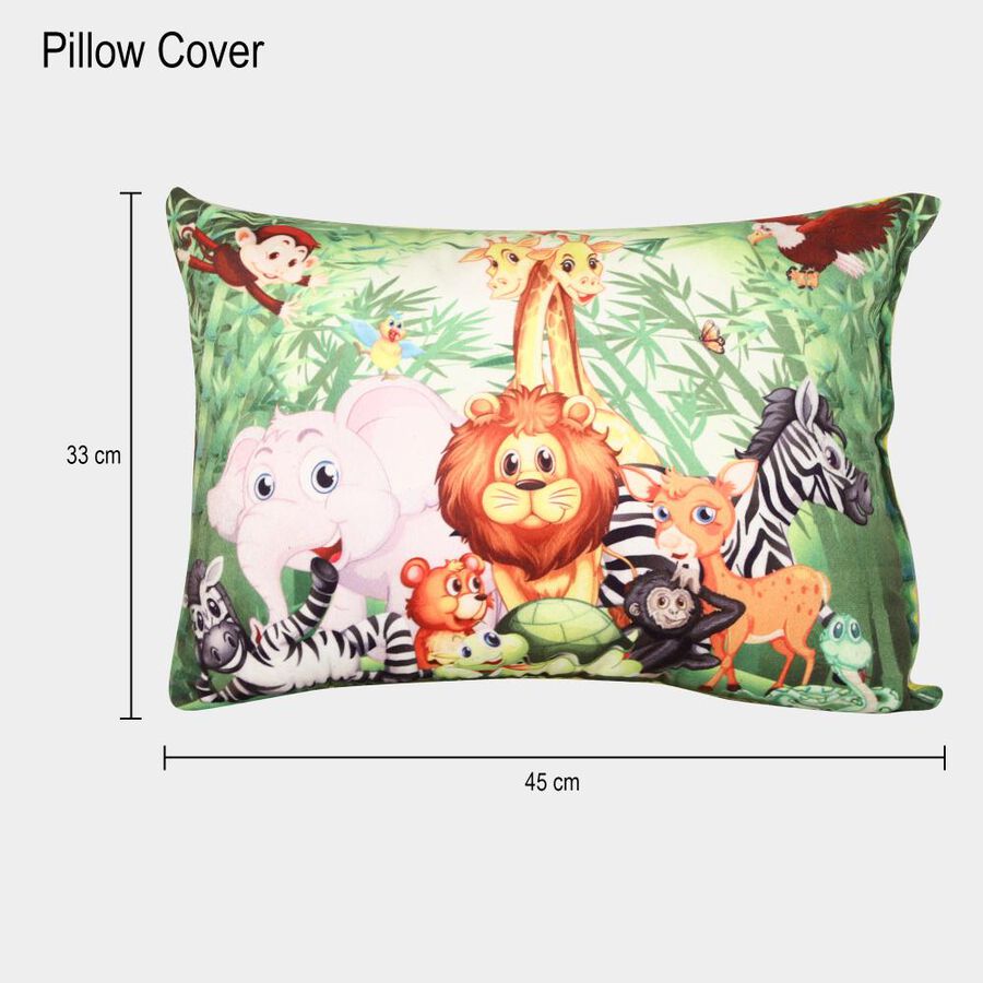 Green Cartoon Printed Kids Pillow, , large