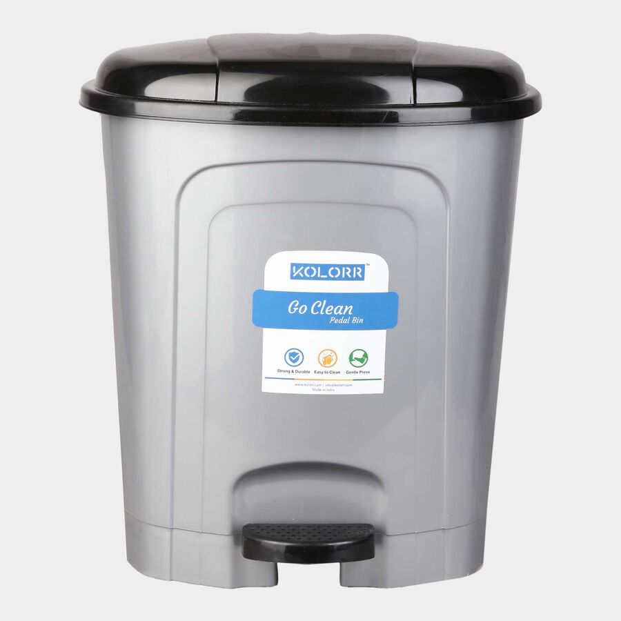 13 L Black Plastic Dustbin, , large image number null