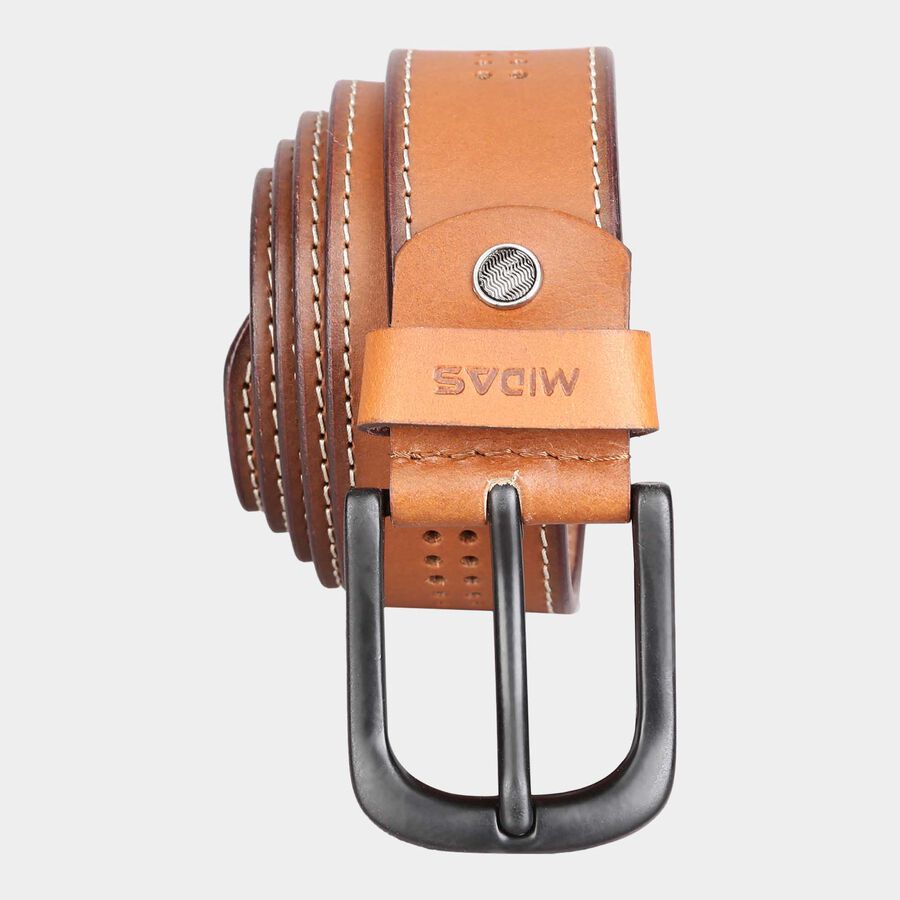 Men's Polyurethane Casual Belt, Size 40, Smooth/Plain, , large image number null
