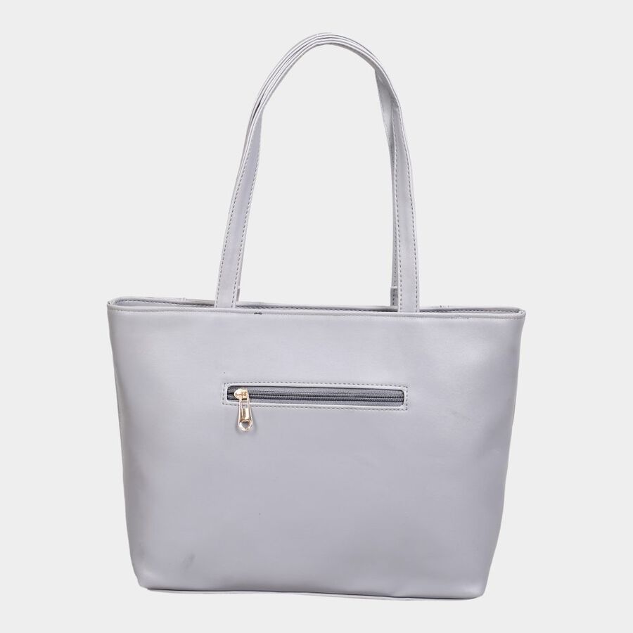 Women's Grey Polyurethane Tote Bag, , large image number null