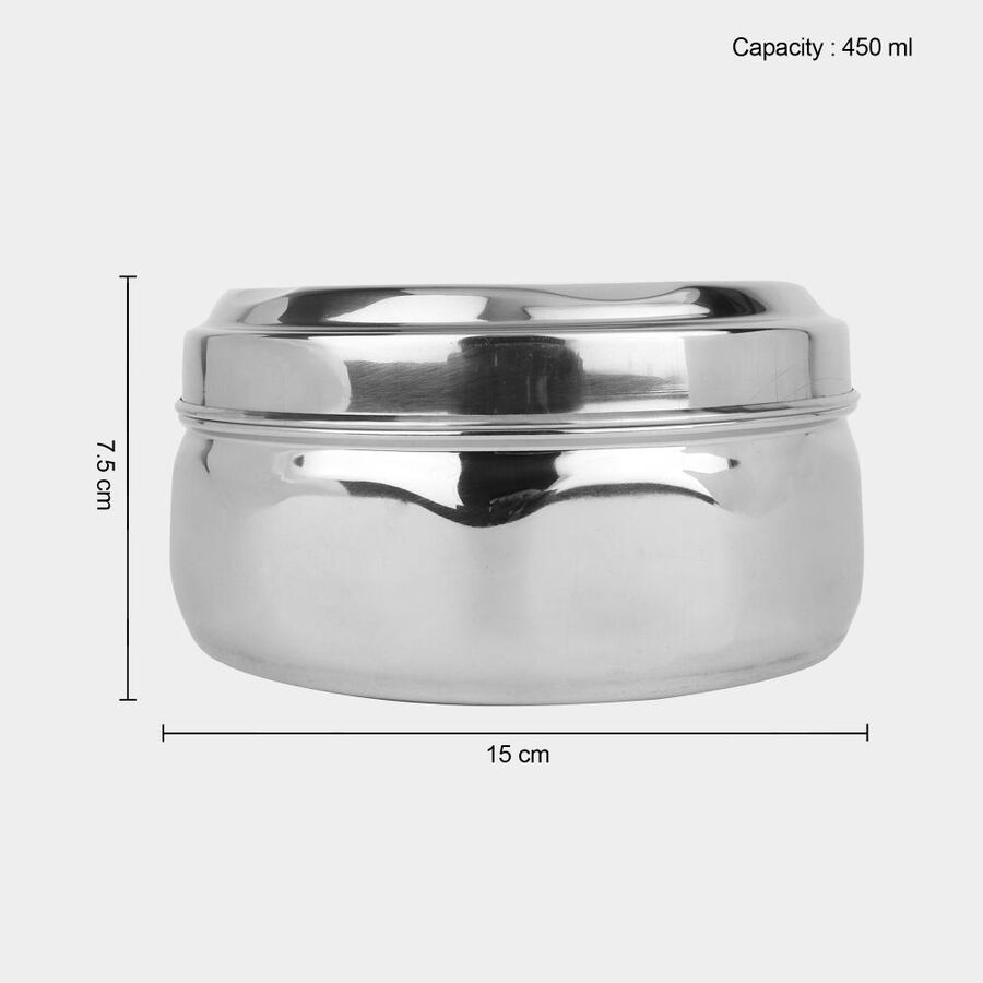 450 ml Stainless Steel Poori Dabba, , large image number null