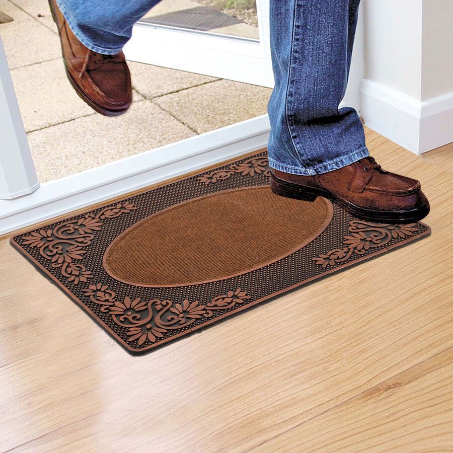 Anti-Skid Brown Rubber Door Mat, , large image number null