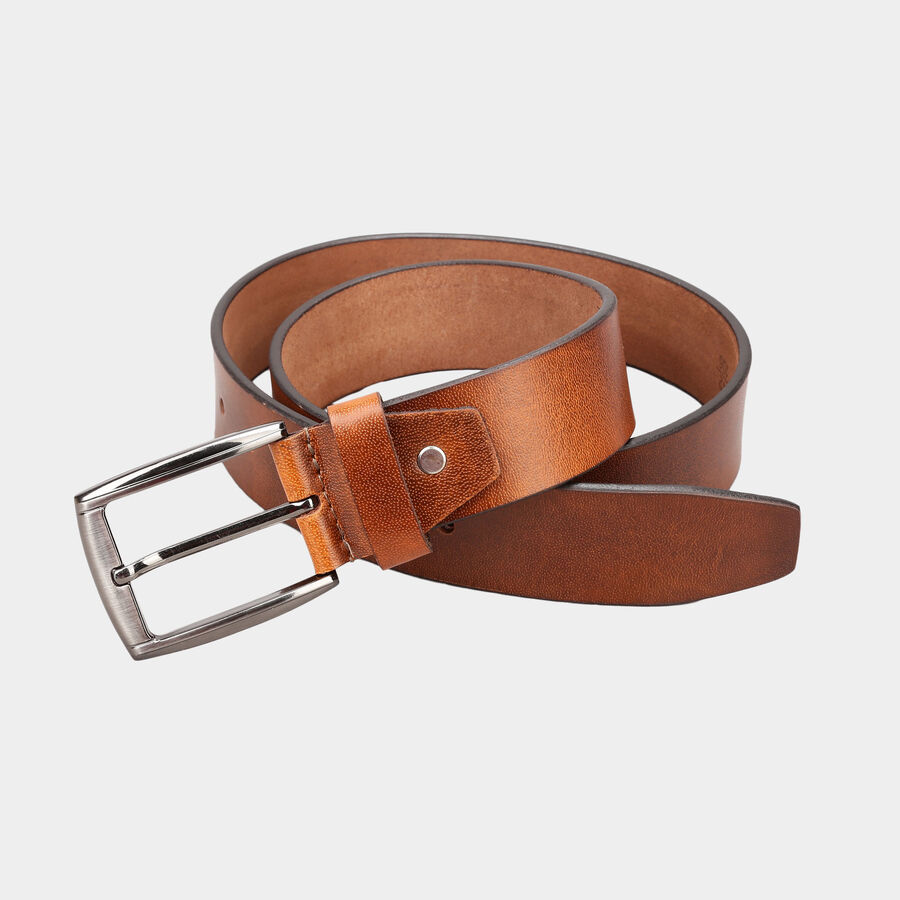 Men's Leather Casual Belt, Size 36, Smooth/Plain, , large image number null