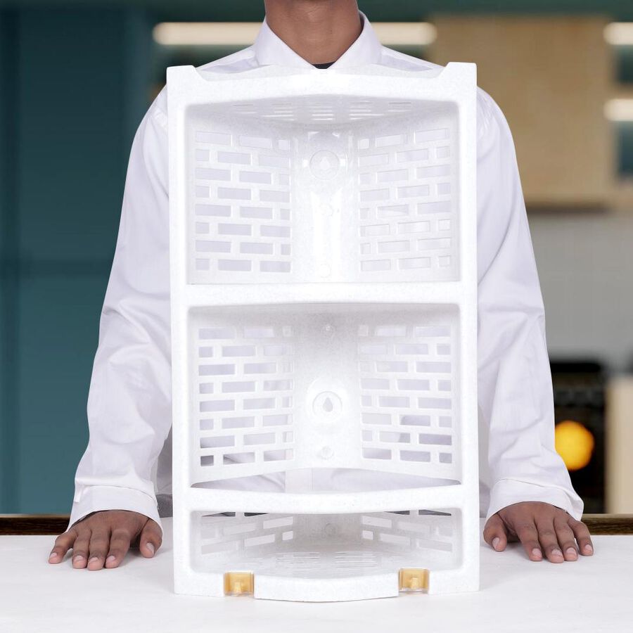 White Plastic Bathroom Stand, , large image number null