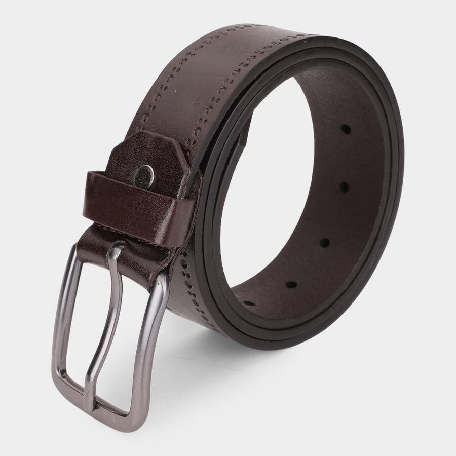 Brown PU Casual Belt, , large
