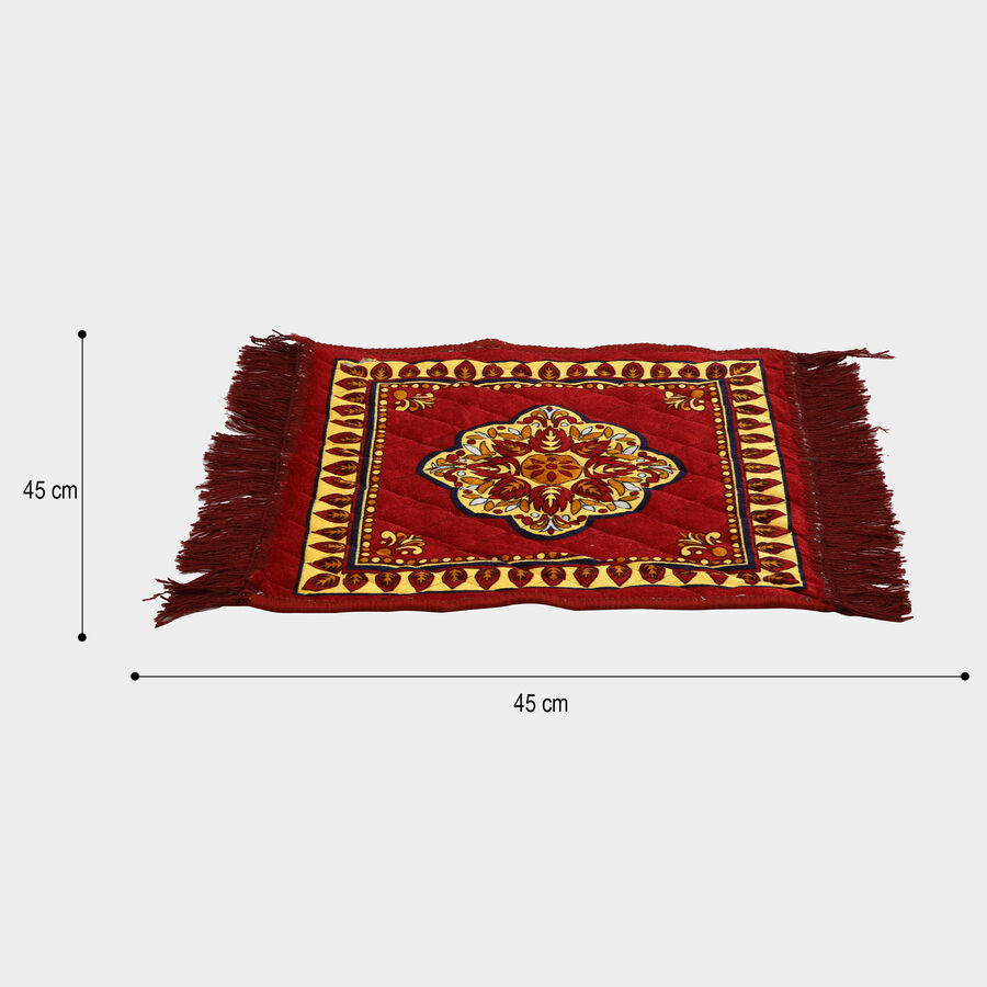 Maroon Polyester Pooja Mat, , large image number null