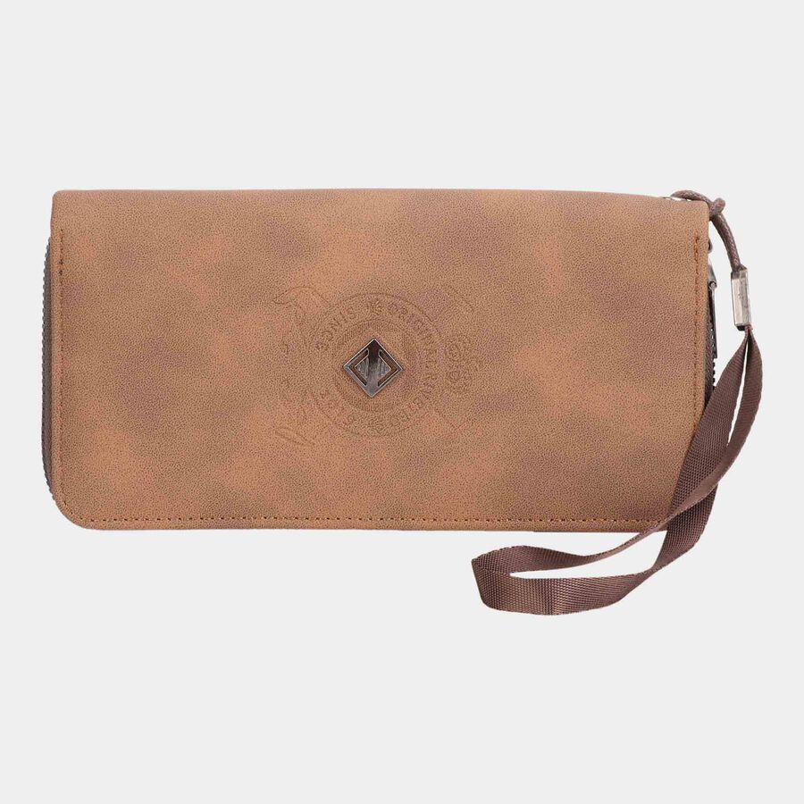 Women's Brown Polyurethane Hand Pouch, , large image number null