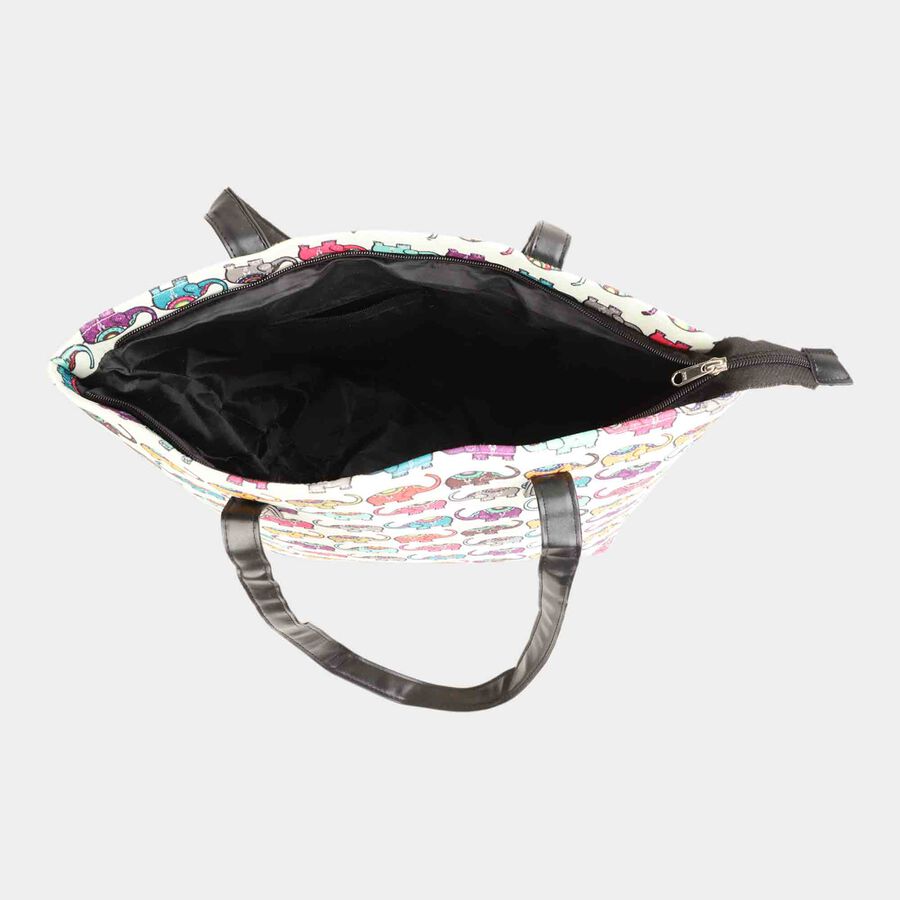 Women's off-White Polyester Tote Bag, , large image number null