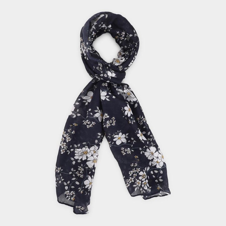 Women's Navy Blue Fabric Scarf , , large image number null