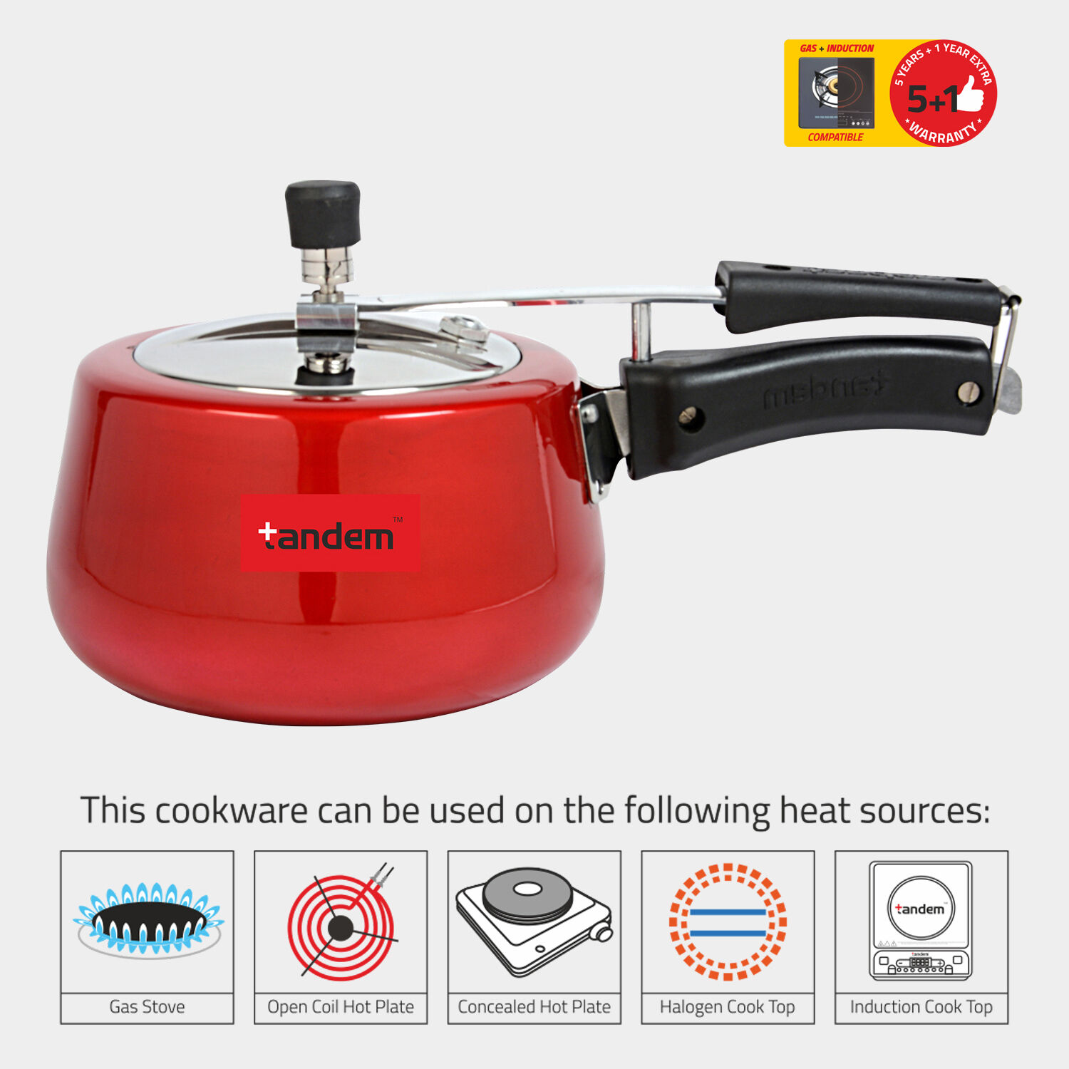 Tandem 3 L Induction Pressure Cooker Aluminium Vishal Mega Mart