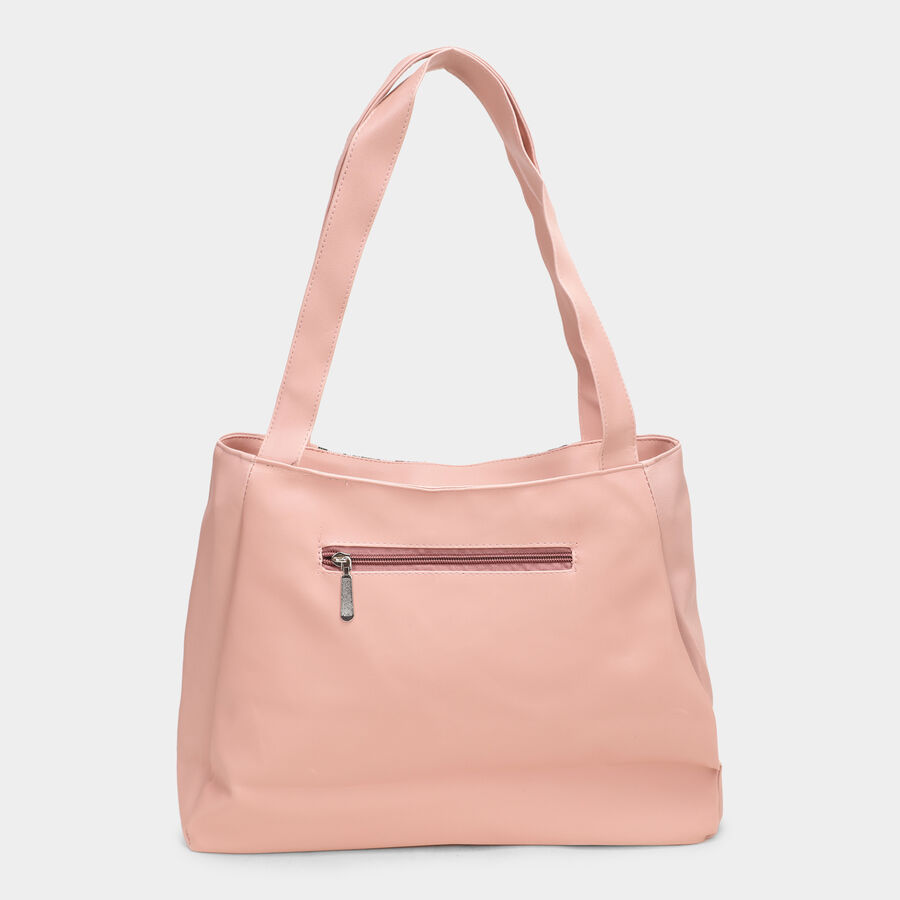 Women's Pink Polyurethane Hand Bag, , large image number null