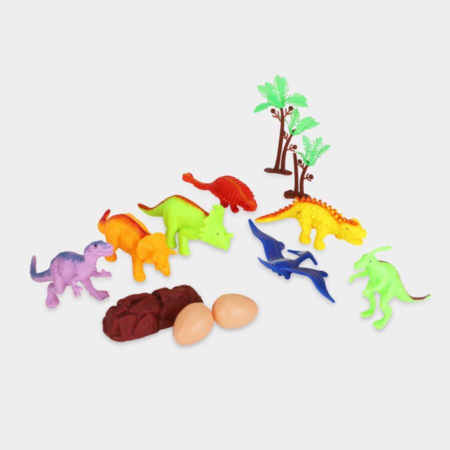 Kid's Cute Dino Miniature Plastic Dinosaur Figures Set, , large