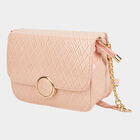 Women's Peach Polyurethane Sling Bag, , small