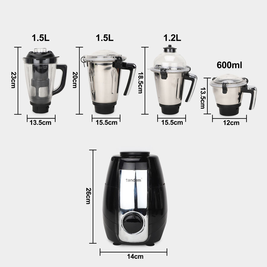 Mixer Grinder 1000W 4 Jar, Heavy duty 100% Copper motor, Blending Jar with Fruit filter, , large