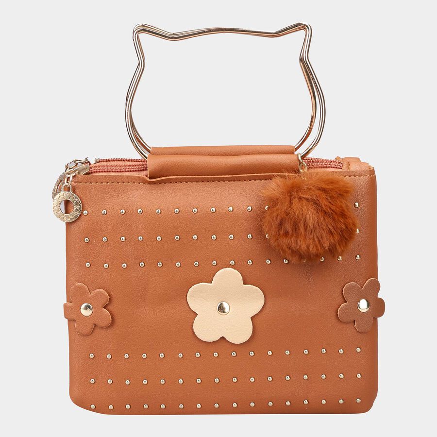 Women's Tan Polyurethane Sling Bag, , large image number null