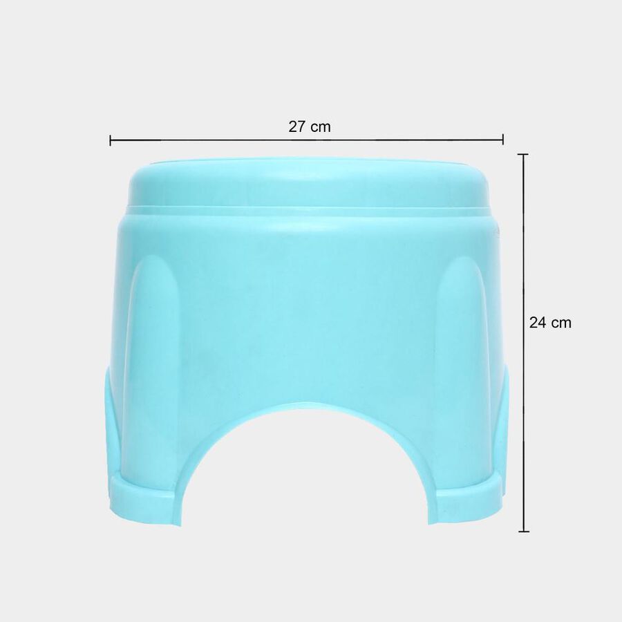 Blue Plastic Bath Stool, , large