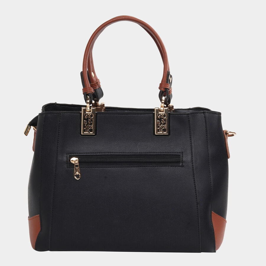 Women's Polyurethane Tote Bag, Embroidered, Medium Size, , large image number null