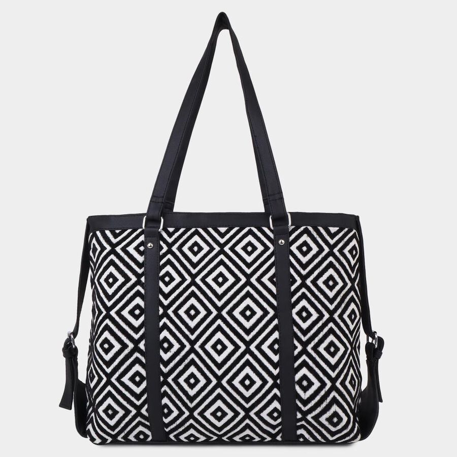 Women's Black Fabric Hand Bag, , large image number null