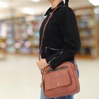 Women's Tan Polyurethane Sling Bag, , small image number null