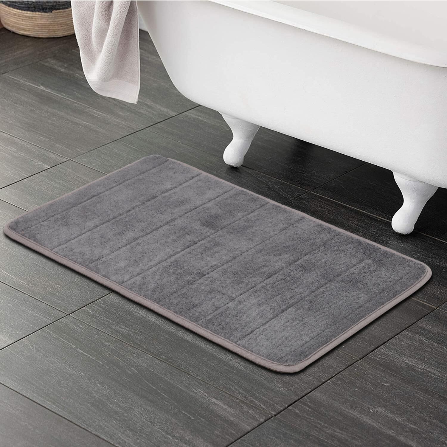 Home Beautiful                         Anti-Skid Grey Polyester Bath Mat
