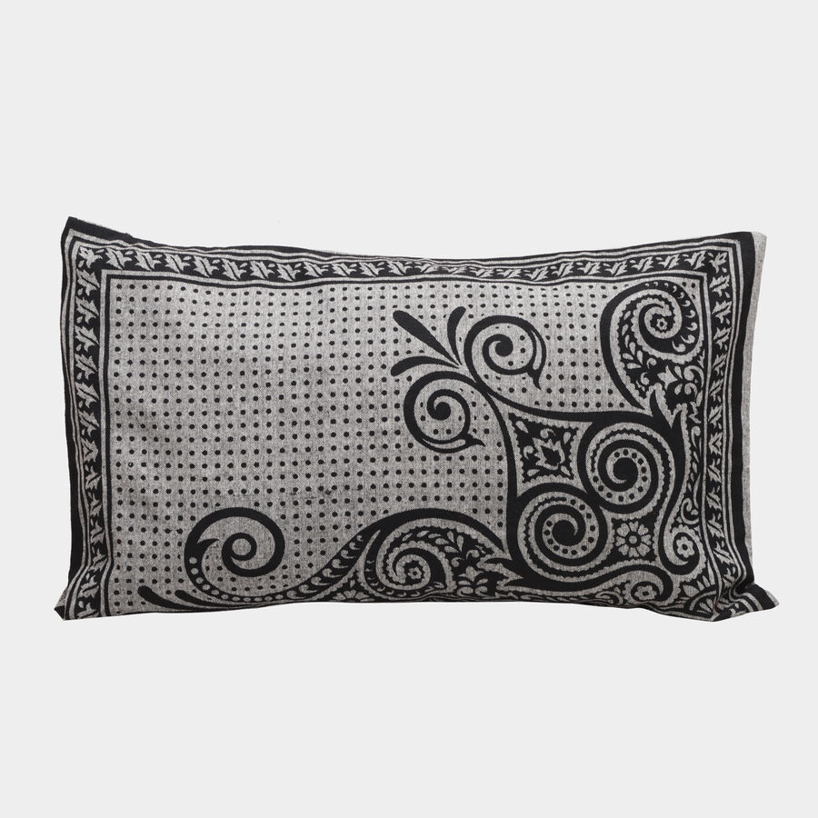 Dark Grey Cotton Blend Pillow Cover, , large image number null