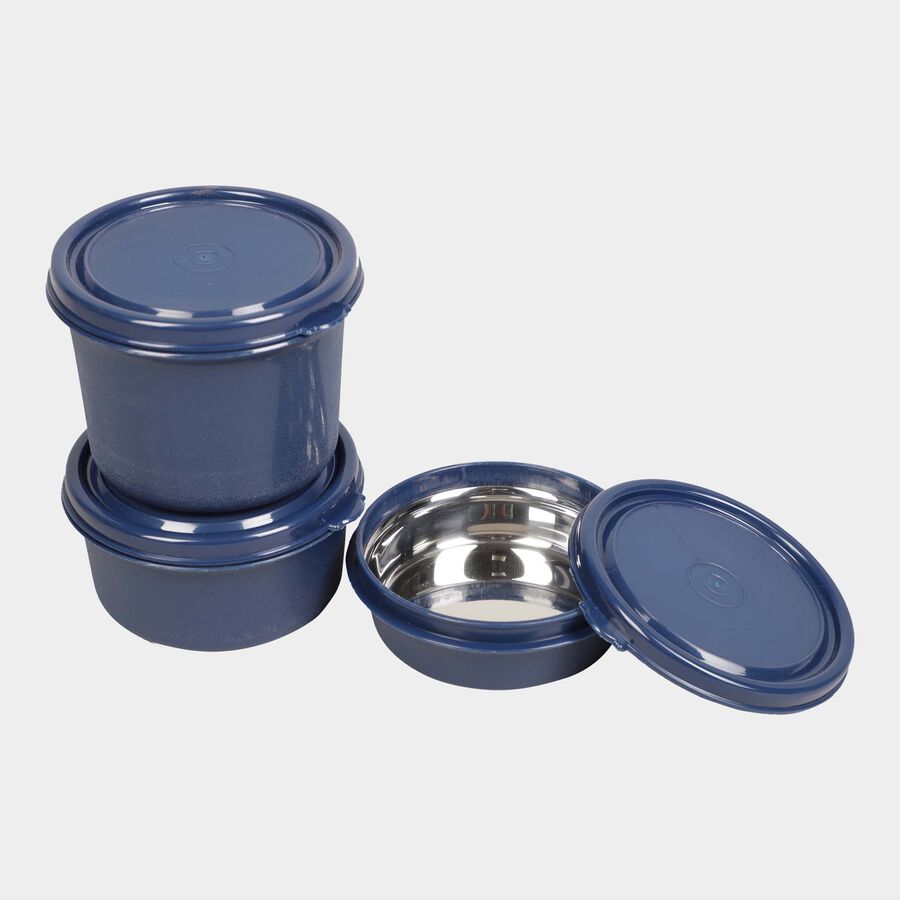 Steel Lunch Box, 3 Containers and 1 Bag, , large image number null