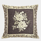 Black Floral Embroidered Cushion Cover, , small