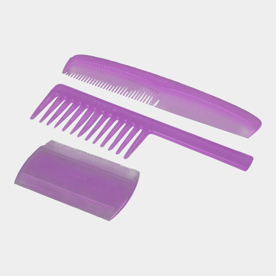Plastic Hair Comb Set of 3, , large image number null