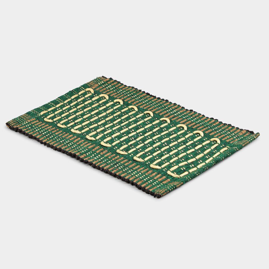 Green Polyester Cotton Door Mat, , large image number null
