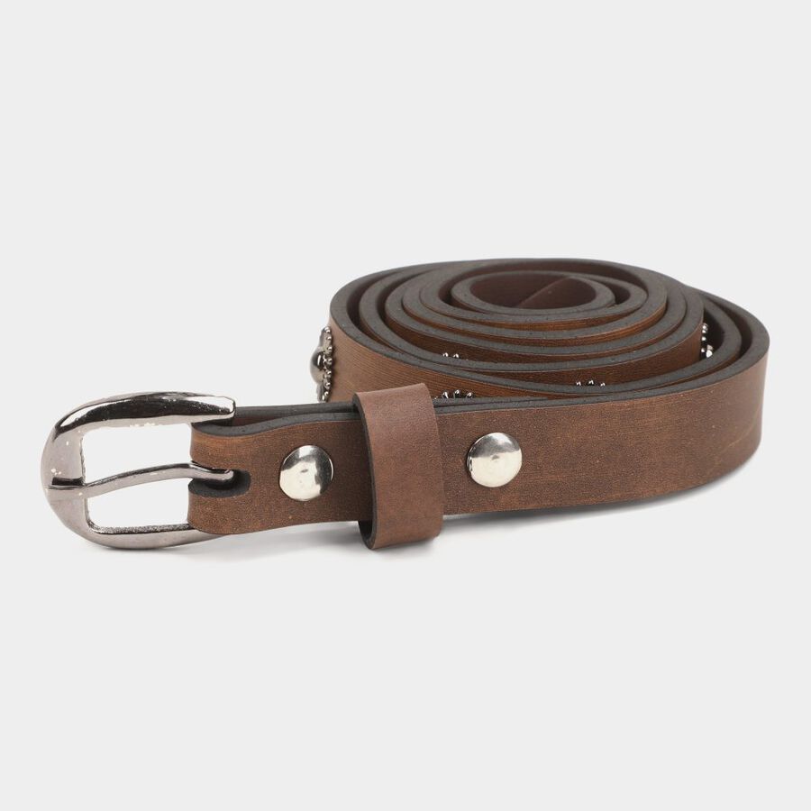 Women's Brown Polyurethane Belt, , large image number null