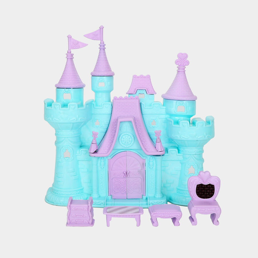 Kid's Light Blue Plastic Doll House, , large