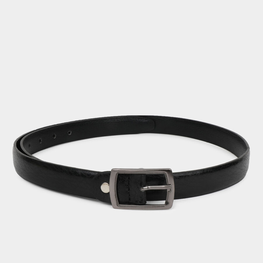 Women's Black Polyurethane Belt, , large image number null