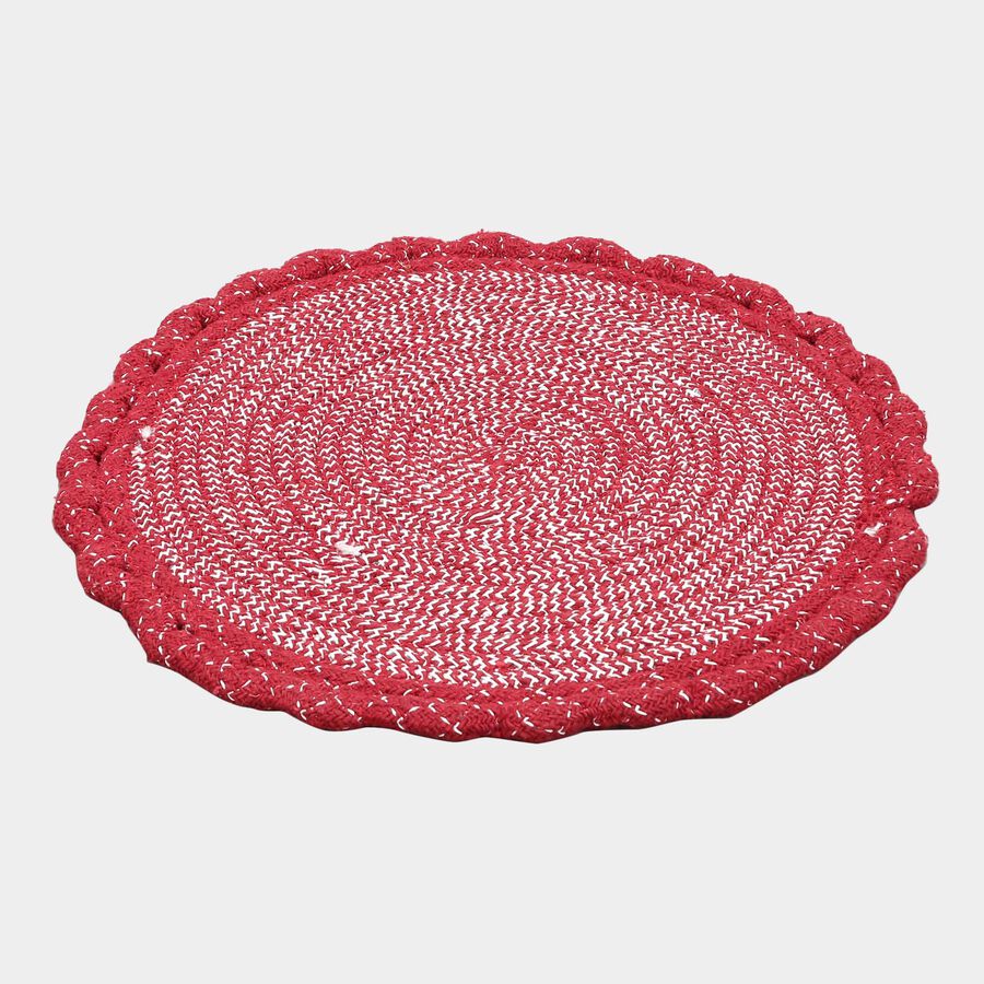 Maroon Polyester Cotton Door Mat, , large image number null