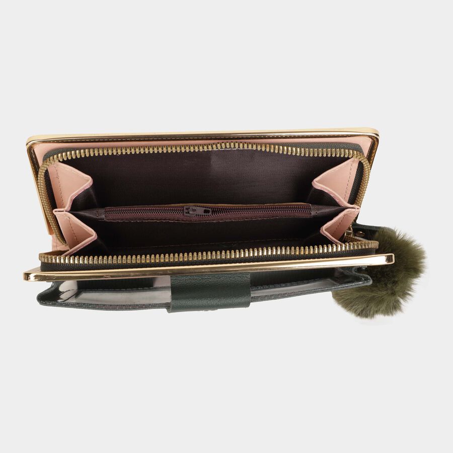 Women's Polyurethane Zipper Hand Pouch, , large image number null
