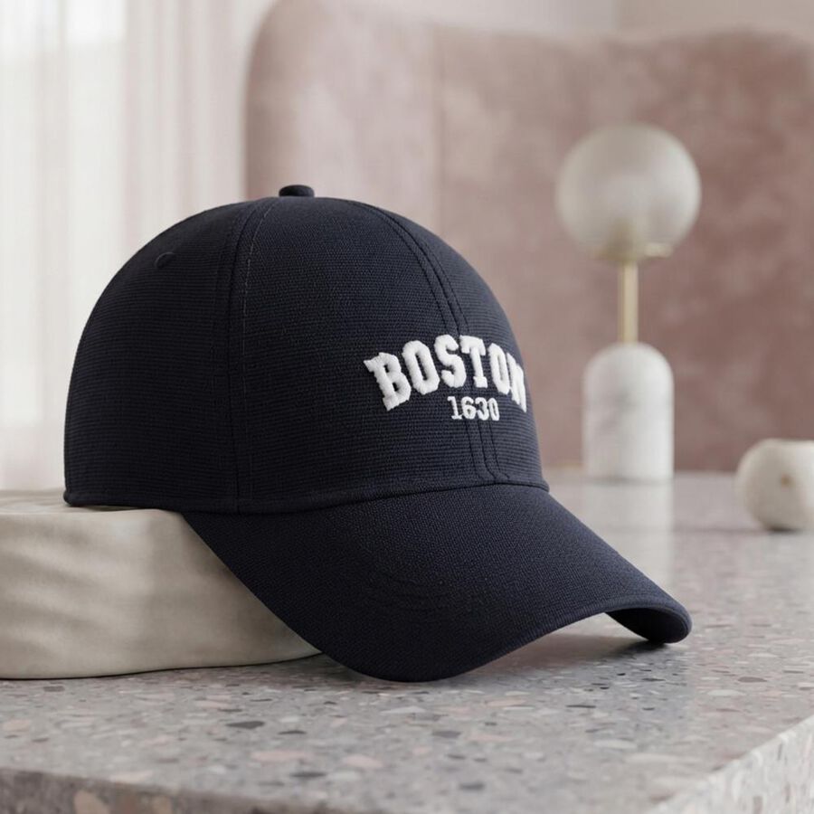 Men's Dark Blue Fabric Cap, , large