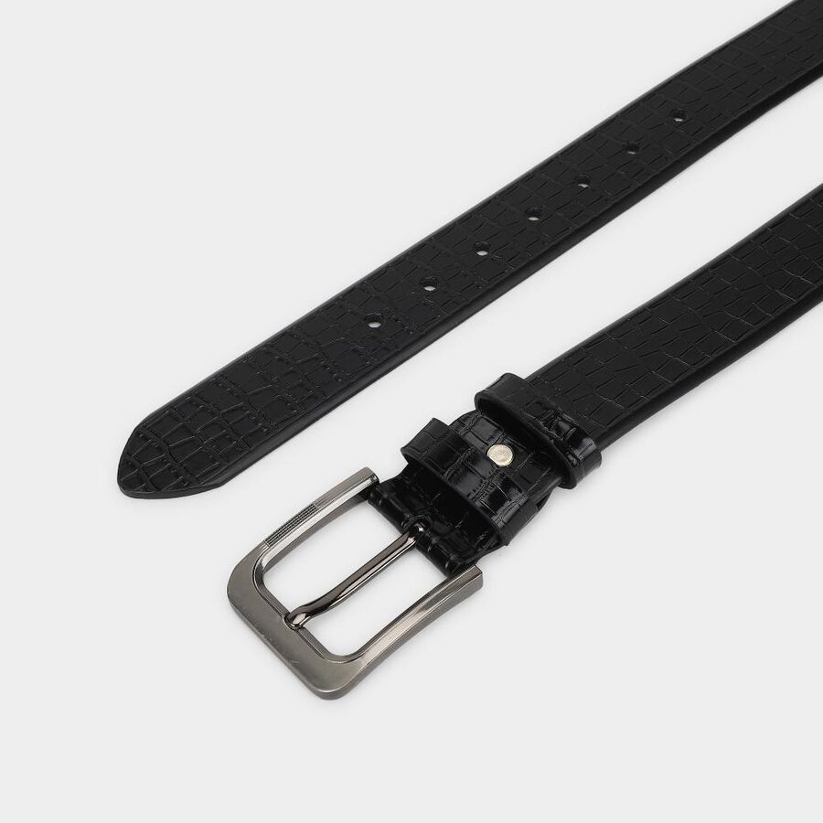 Men's Black PU Belt, , large