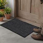 Grey Polyester Cotton Door Mat, , small