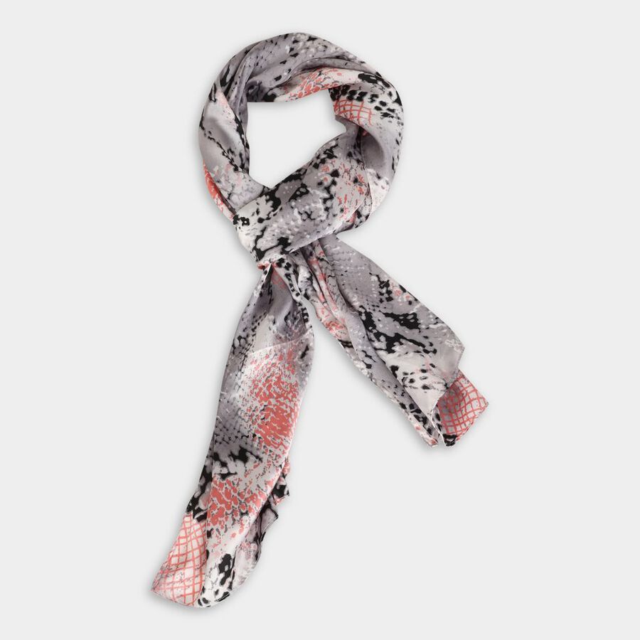 Women's Grey Cotton Scarf, , large image number null