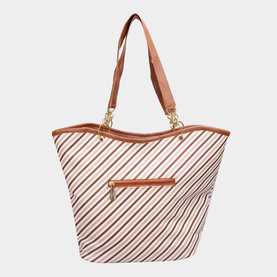 Women's Tan Polyurethane Tote Bag, , large image number null