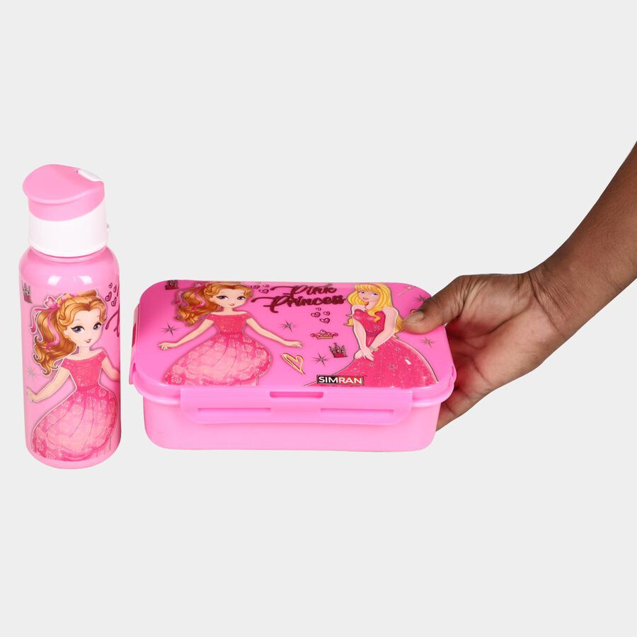Plastic Lunch Box - 1 Big Container, 1 Bottle, 1 Small Container, , large image number null