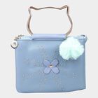 Women's Blue Polyurethane Hand Pouch, , small image number null
