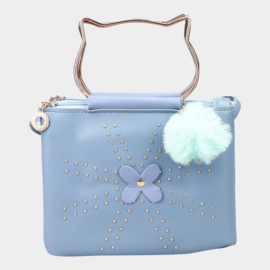Women's Blue Polyurethane Hand Pouch, , large image number null