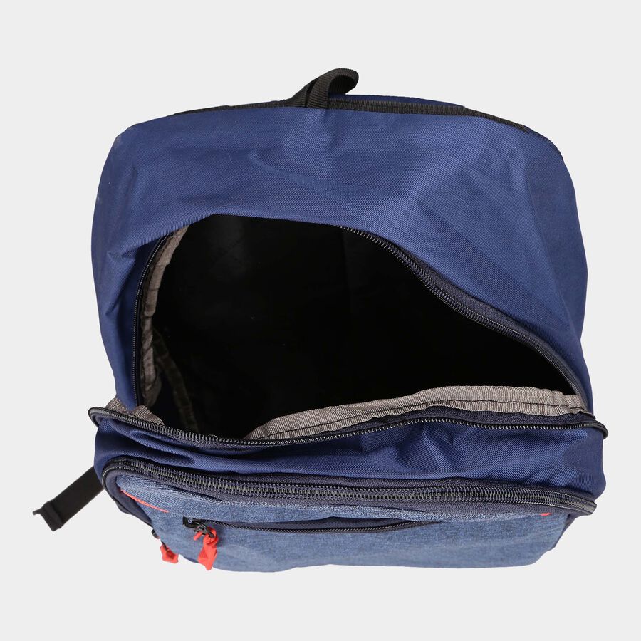 Dark Blue Polyester Backpack, Medium Size, , large image number null