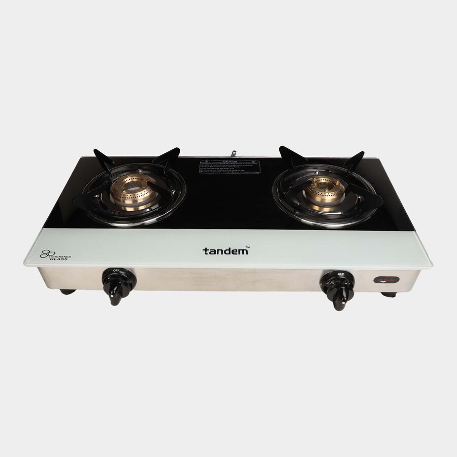 2 Burner Glass Top Auto Ignition Gas Stove, , large image number null