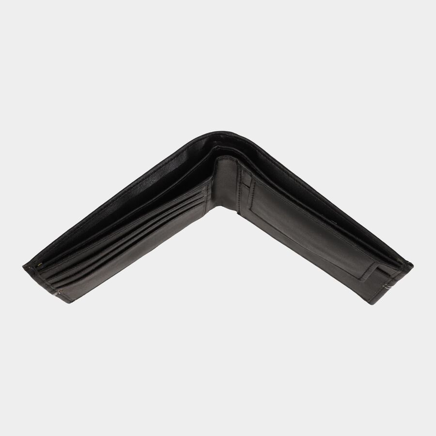 Men's Black Polyurethane Wallet, , large