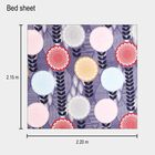Blue Microfiber Double Bedsheet with Pillow Cover, , small