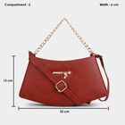 Women's Maroon Polyurethane Sling Bag, , small image number null