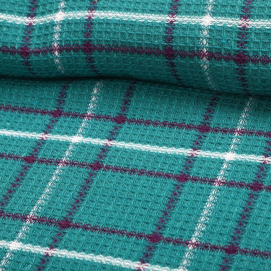 220 GSM Blue Cotton Blend Bath Towel, , large