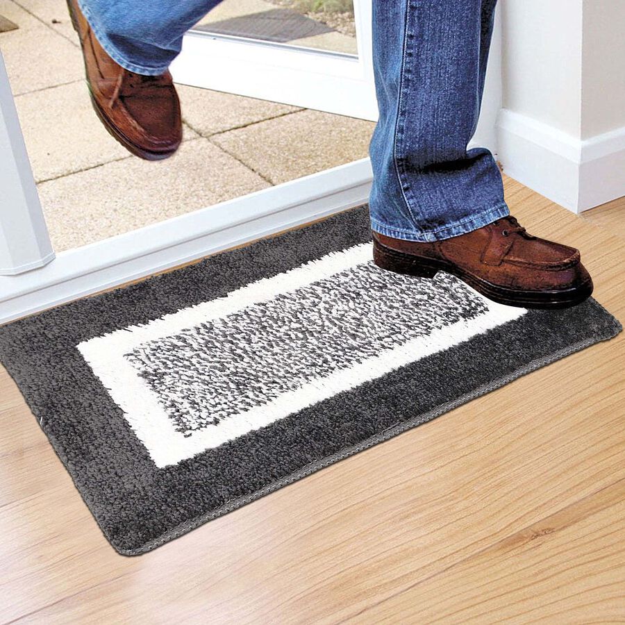 Anti-Skid Grey Polyester Door Mat, , large image number null