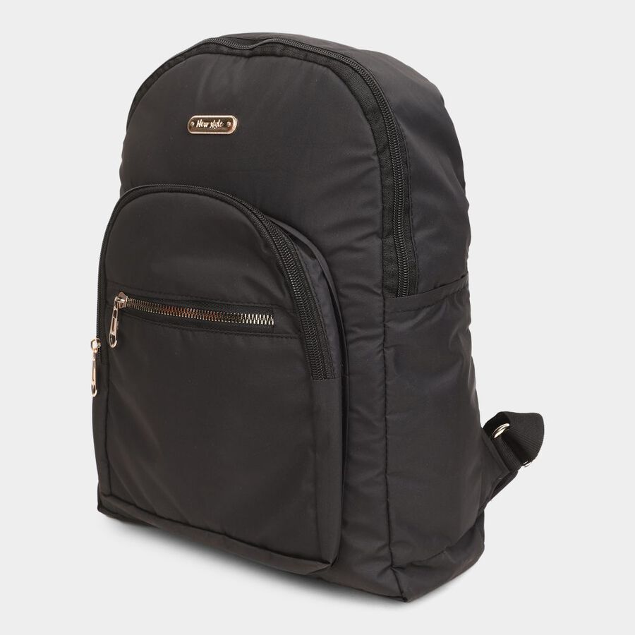 Women's Black Fabric Backpack, , large image number null